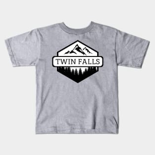 Twin Falls Idaho Mountains and Trees Kids T-Shirt